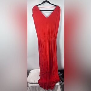 Mossimo Red Maxi V-Neck Dress Women’s L